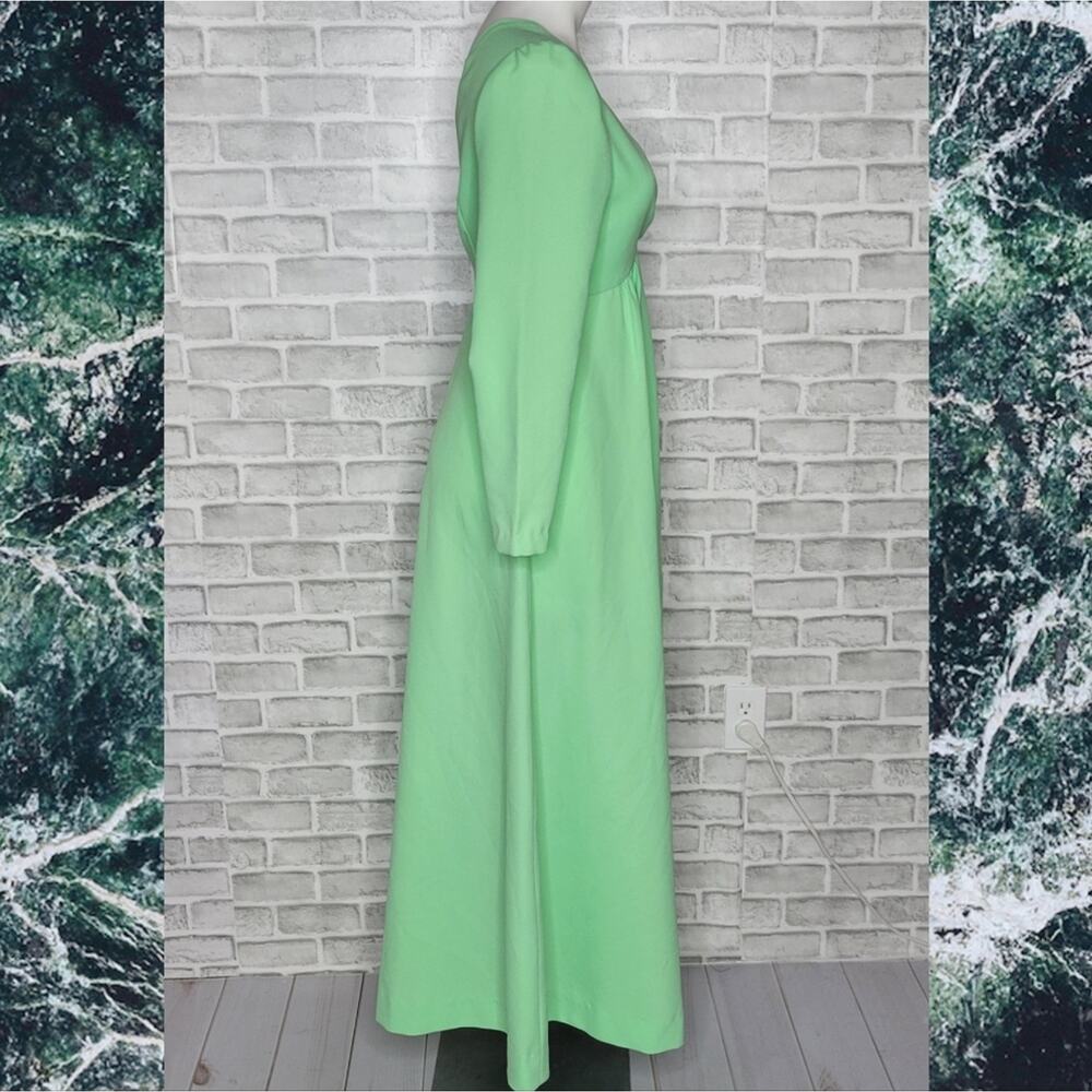 Vintage 70s Handmade Minty Green Romantic Prairie Dress - Picture 2 of 3